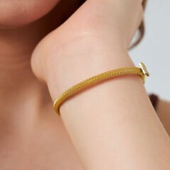 isim bileziği - taş ve harfli söğüt bileklik