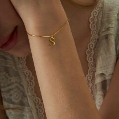 isim bileziği - harfli tondo zincir bileziği