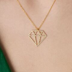 elmas tasarımlı kolye