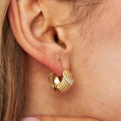 zirkon taşlı tasarımcı küpeler