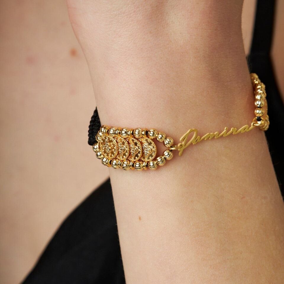 İsim Bileziği Monogramlı İsimli İp Bileklik - 925 Ayar Gümüş