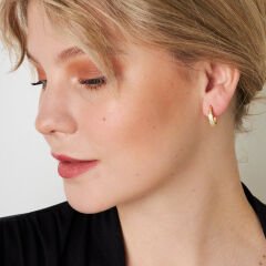 iki sıra taşlı halka küpeler