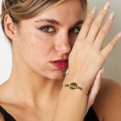 İsimli bileklik - isimli oval zincir bileklik