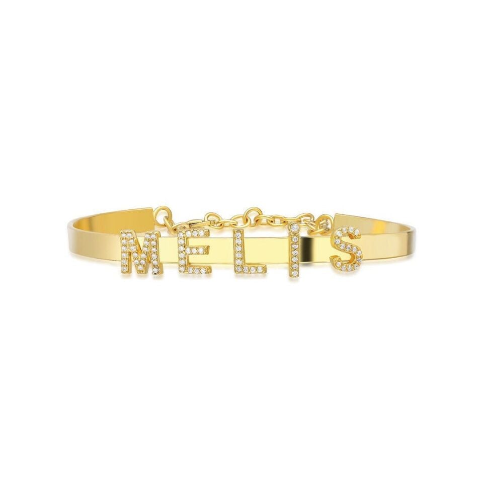 İsim Bileziği Taşlı İsim Bileziği