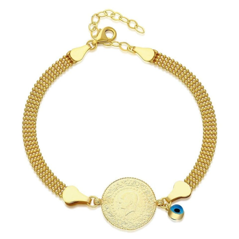 nazar boncuğu çeyrek top zincir bileklik