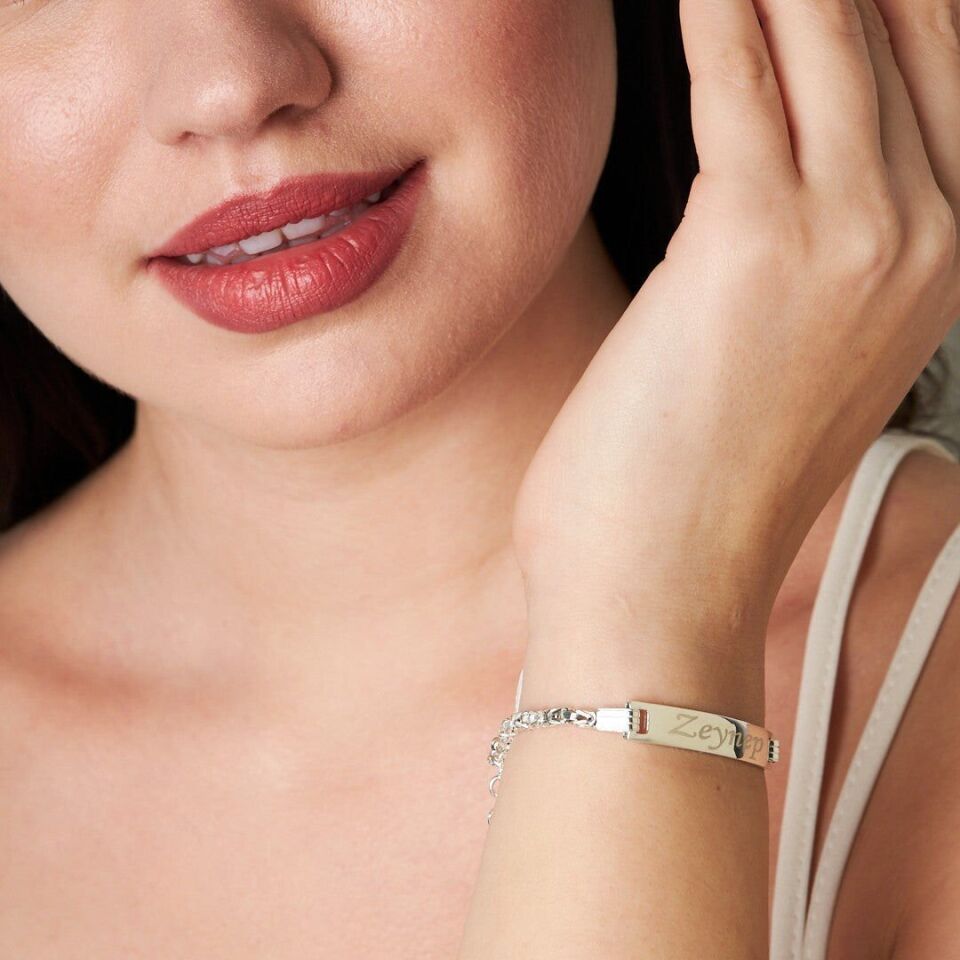 İsim Bileziği Kral Zincir Plaka Bileziği