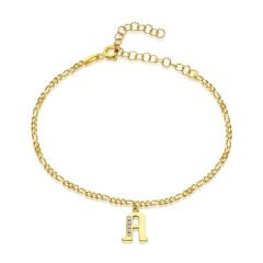 isim bileziği - Harfli Figaro zincir bileklik