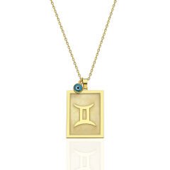 Nazar boncuğu İkizler burcu kolyesi