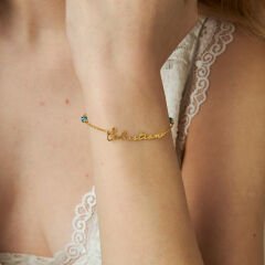 isim bileziği - nazar boncuğu isim bileziği