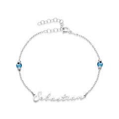 isim bileziği - nazar boncuğu isim bileziği