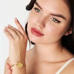 monogram oval zincir bilezik