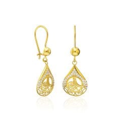 taşlı monogram küpeler