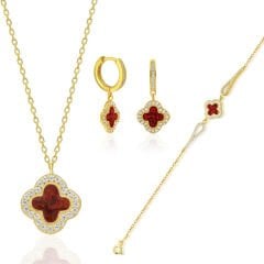 renkli dört yapraklı yonca seti