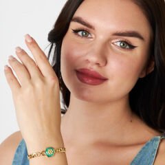 renkli altıgen çift zincirli bileklik