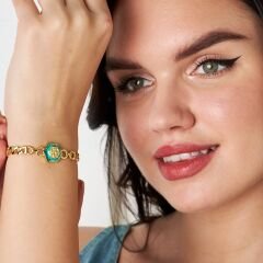 renkli altıgen çift zincirli bileklik