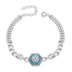 renkli altıgen çift zincirli bileklik