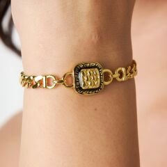 renkli kare çift zincirli bileklik