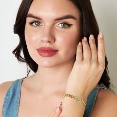 renkli oval çift zincirli bileklik