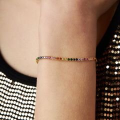 renkli su yolu zincir bileziği