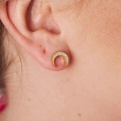 taşlı hilal küpeler