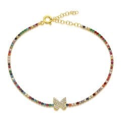 kelebekli renkli su yolu bileziği