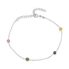 üç taşlı renkli zincir bileklik