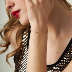 üç taşlı renkli zincir bileklik