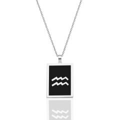 renkli dikdörtgen Kova burcu kolyesi