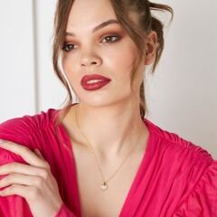 beyaz taşlı minimalist kolye