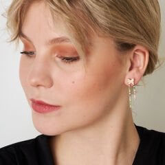 kelebekli renkli su yolu küpeleri