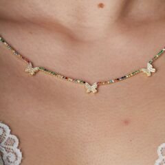 kelebekli renkli su yolu kolyesi