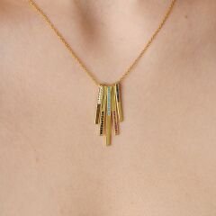 renkli işlemeli kolye