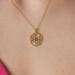 renkli yaşam çiçeği kolyesi