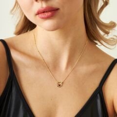 çerçeve kalpli toplu zincir kolye