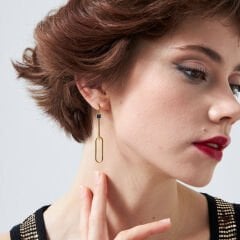 ataçlı lacivert küpeler