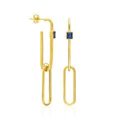 ataçlı lacivert küpeler