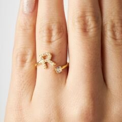 taşlı harf yüzüğü