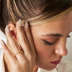 taşlı harf yüzüğü