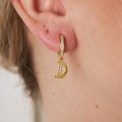 zirkon taşlı harf küpeler