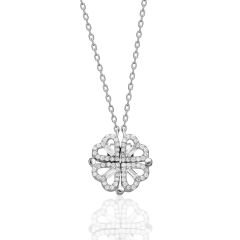 Mıknatıslı menteşeli yonca kolye - 1