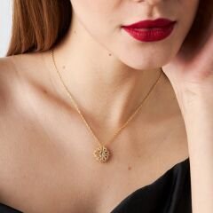 Mıknatıslı menteşeli yonca kolye - 1