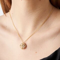 Mıknatıslı menteşeli yonca kolye - 1