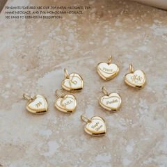 süslü kalp kolye - 925 ayar gümüş