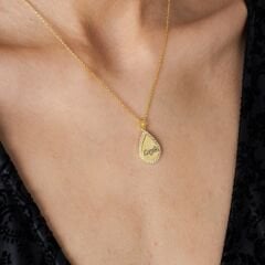 harfli su damlası isim kolyesi