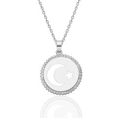 ay yıldızlı ışıltılı kolye