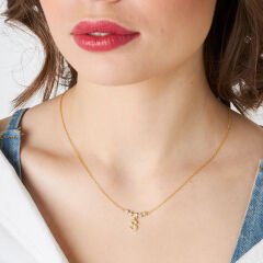 harf-katı-taş harf kolyesi