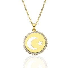 ay yıldızlı ışıltılı kolye