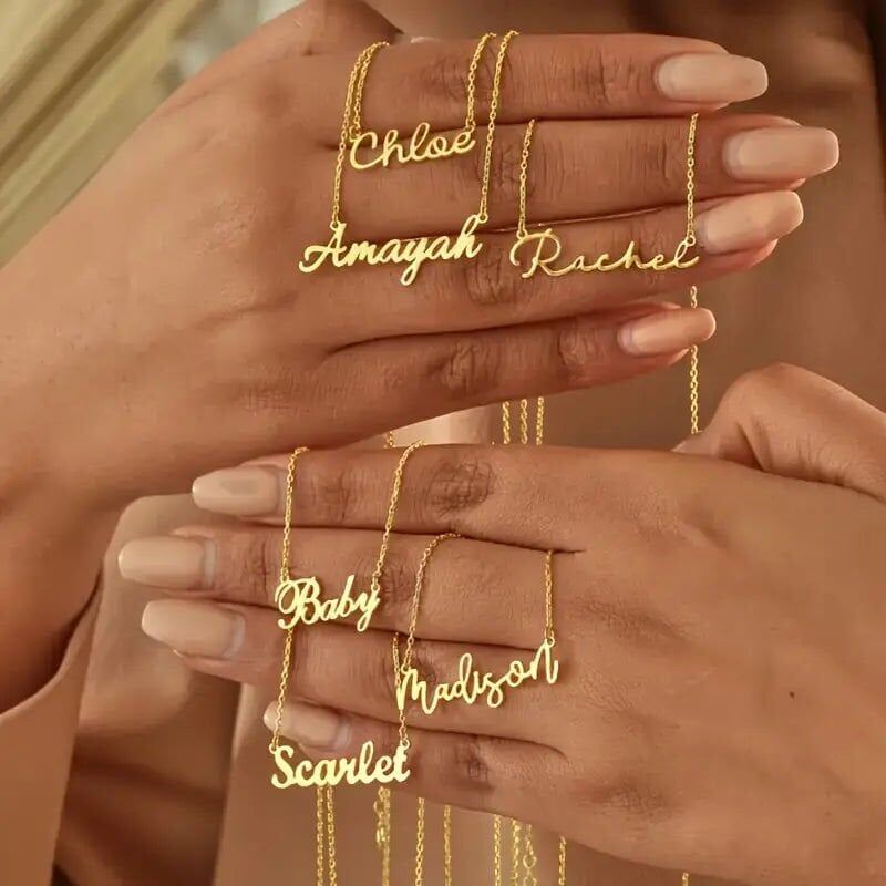 yatay isimli klasik kolye, 925 ayar gümüş