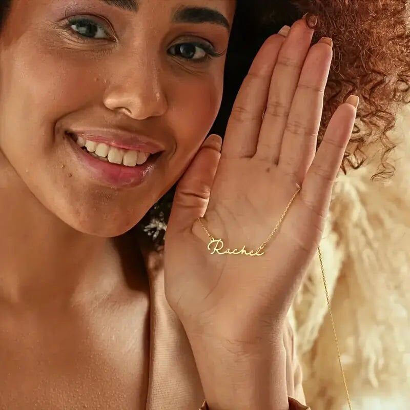 yatay isimli klasik kolye, 925 ayar gümüş