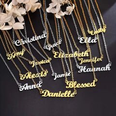 kalın yatay el yazısı kolyesi - 925 ayar gümüş